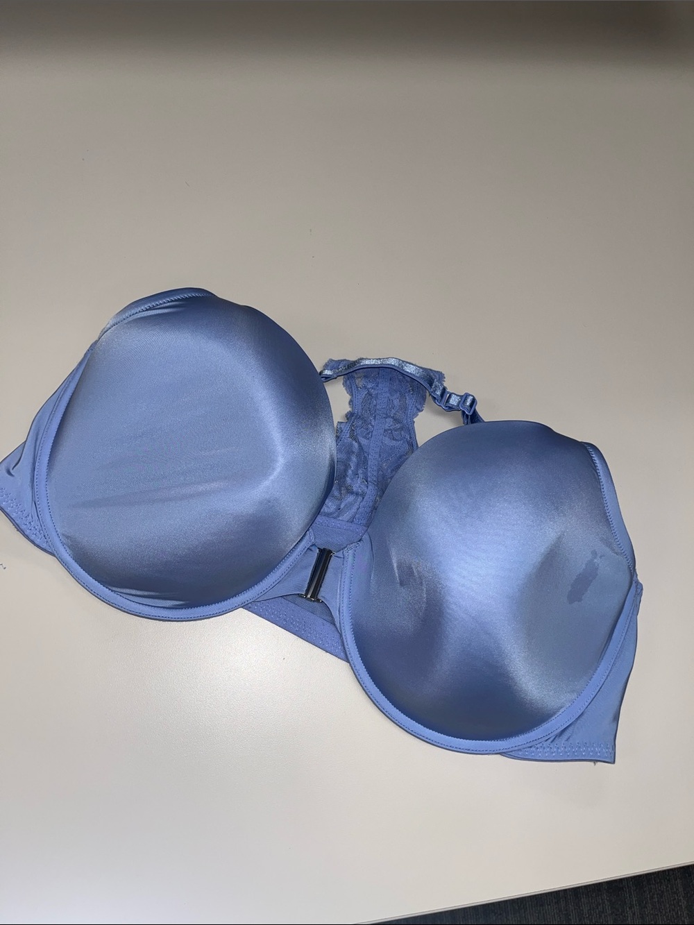 torrid Light Blue Padded Racer Lace-Back Bra Front Closure